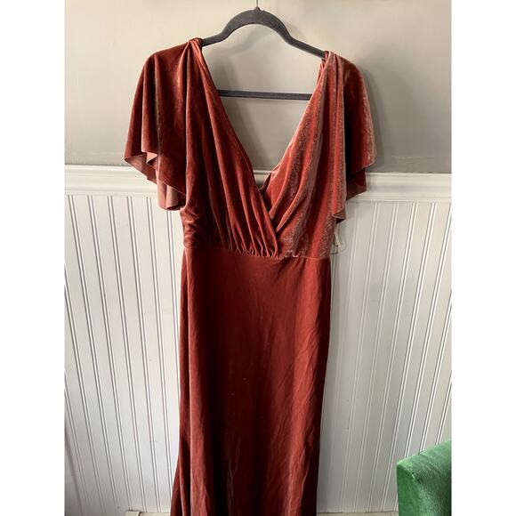 Jenny Yoo Ellis Dress Velvet 14 BHLDN NEW - Picture 3 of 6